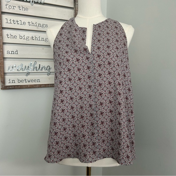 LOFT Tops - LOFT Blouse Halter Style Draping Racer Back Floral Print Top Loose Fit size S